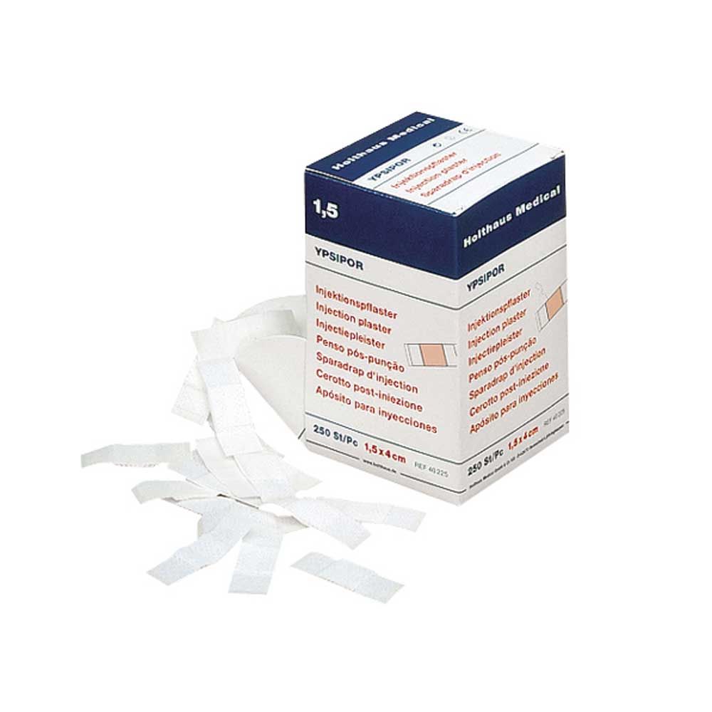 Holthaus Medical YPSIPOR Injektionspflaster-Packung mit weißen Pflasterstreifen