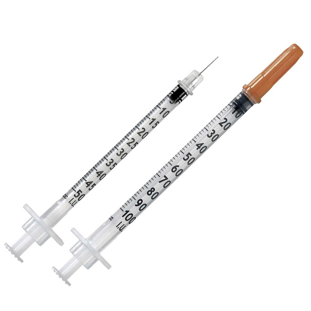 Insulinspritzen Omnican® U100, 1 ml, mit Skala und Kanülenkappe, zwei Exemplare