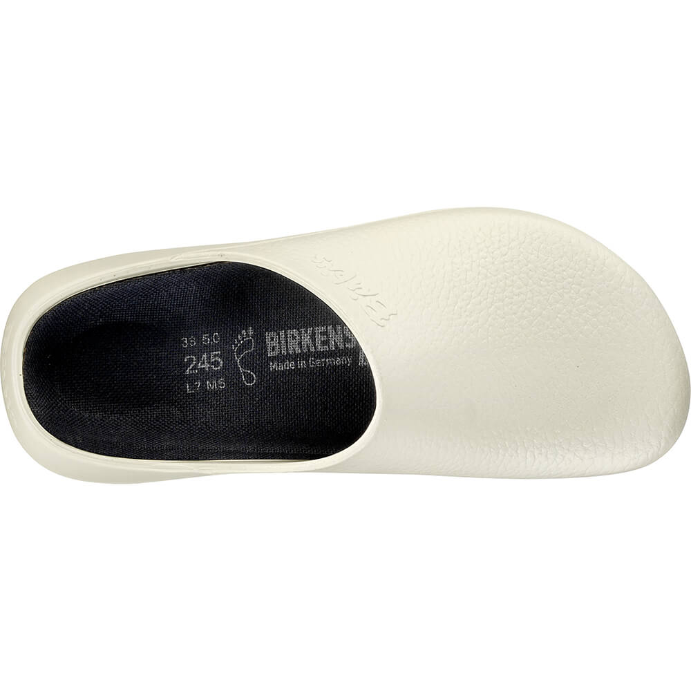 Birkenstock Super Birki Clog: weißer Innenraum mit Birkenstock-Aufdruck