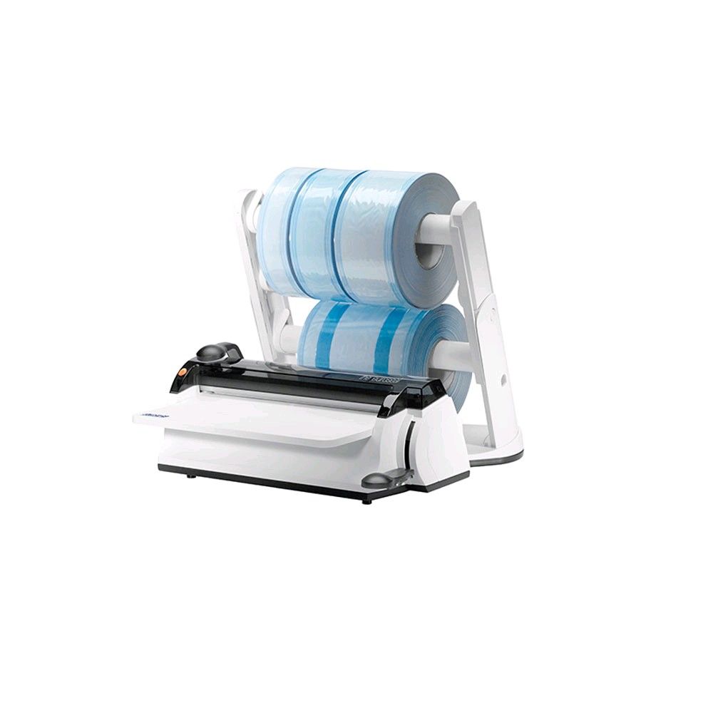 Euronda Euroseal Foliensiegelgerät mit Rollenhalter und Folienrolle, weiß/blau