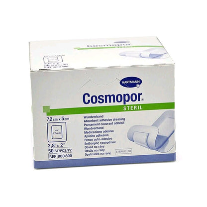 Hartmann Cosmopor steril Packung mit Wundverband-Abmessungen 7,2×5 cm