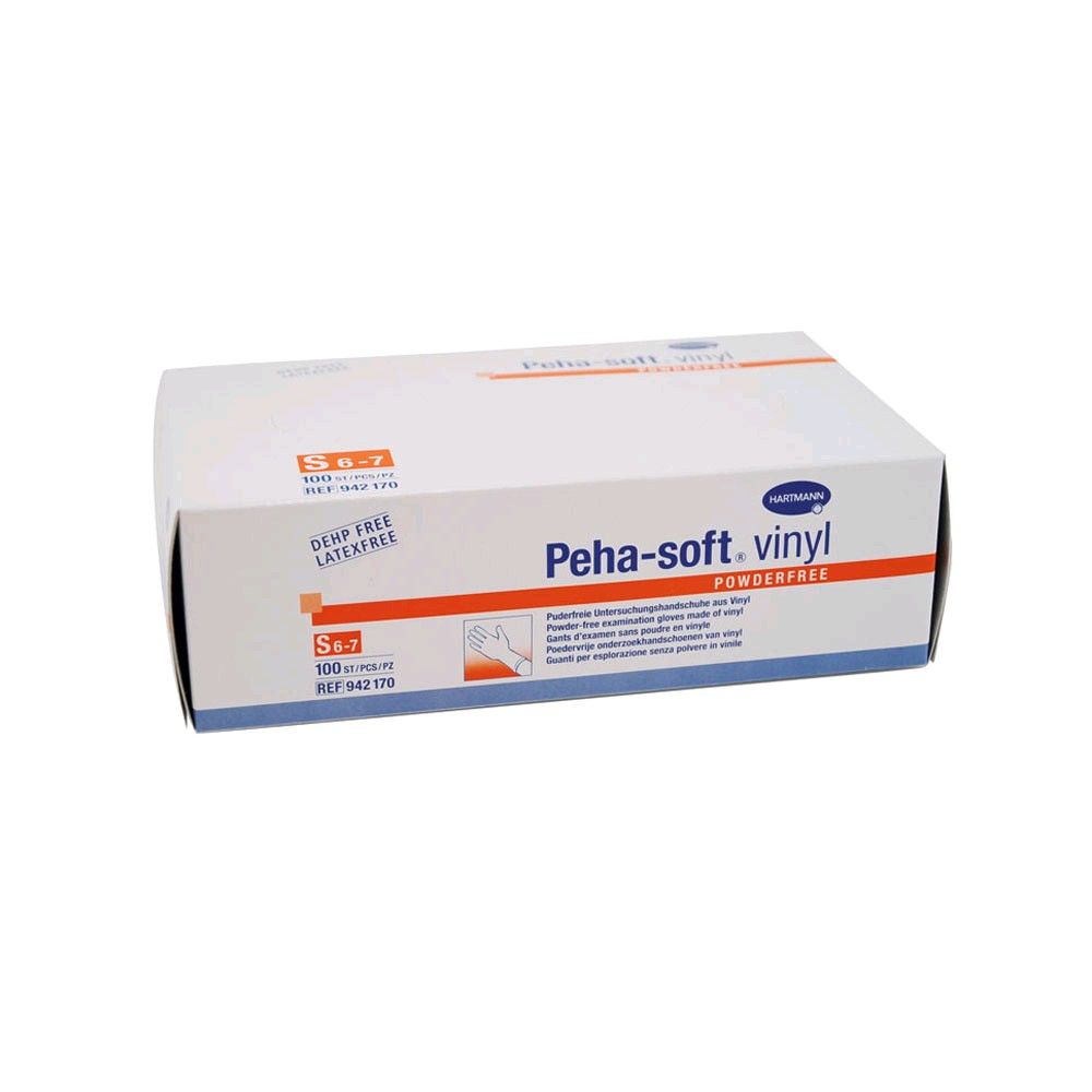 Peha-soft Vinylhandschuhe von Hartmann, puderfrei: Seitenansicht der Packung