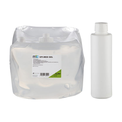 EPI-MED IPL-Kontaktgel 5 Liter im Beutel und weiße Spenderflasche