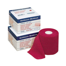 Pinkfarbene Haft-Fixierbinde YPSIFIX® als Rolle mit Packung