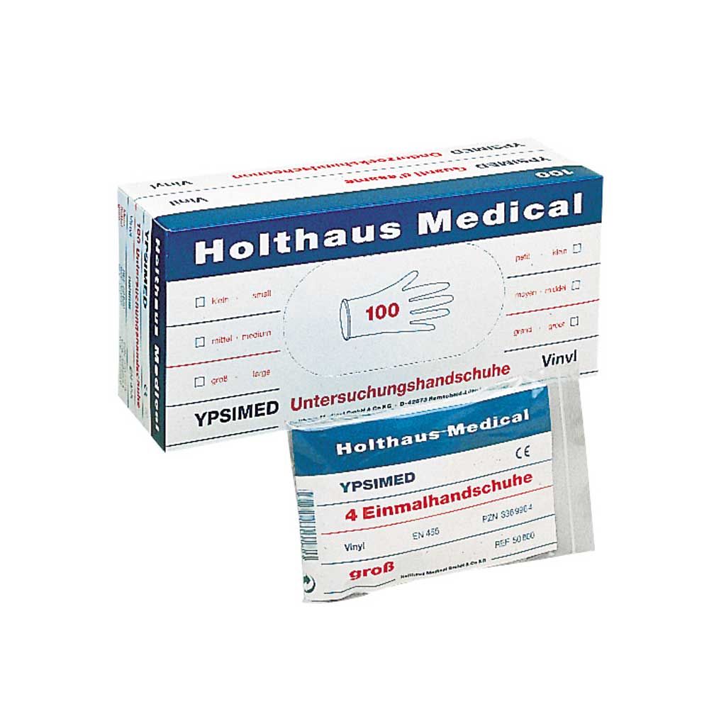 Holthaus Medical YPSIMED Vinyl-Einmalhandschuhe: 4er Pack mit Umkarton