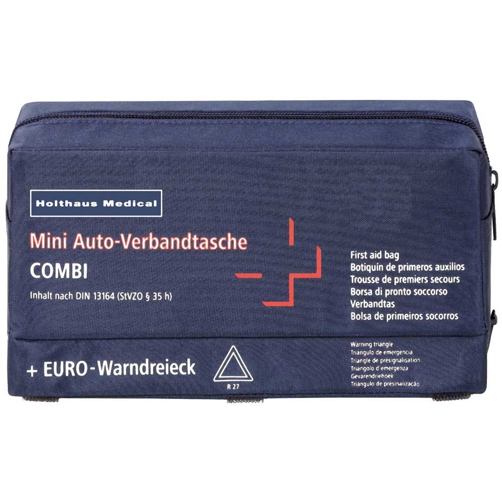 Holthaus Medical Mini COMBI Verbandtasche mit Warndreieck, dunkelblau, Reißverschluss