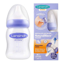 Lansinoh mOmma Weithalsflasche mit NaturalWave™ Sauger und Originalverpackung
