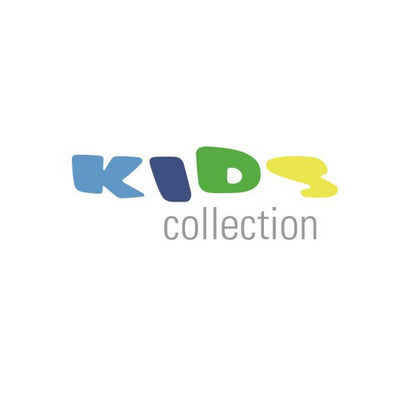 „Kids collection“-Logo in Blau, Grün und Gelb