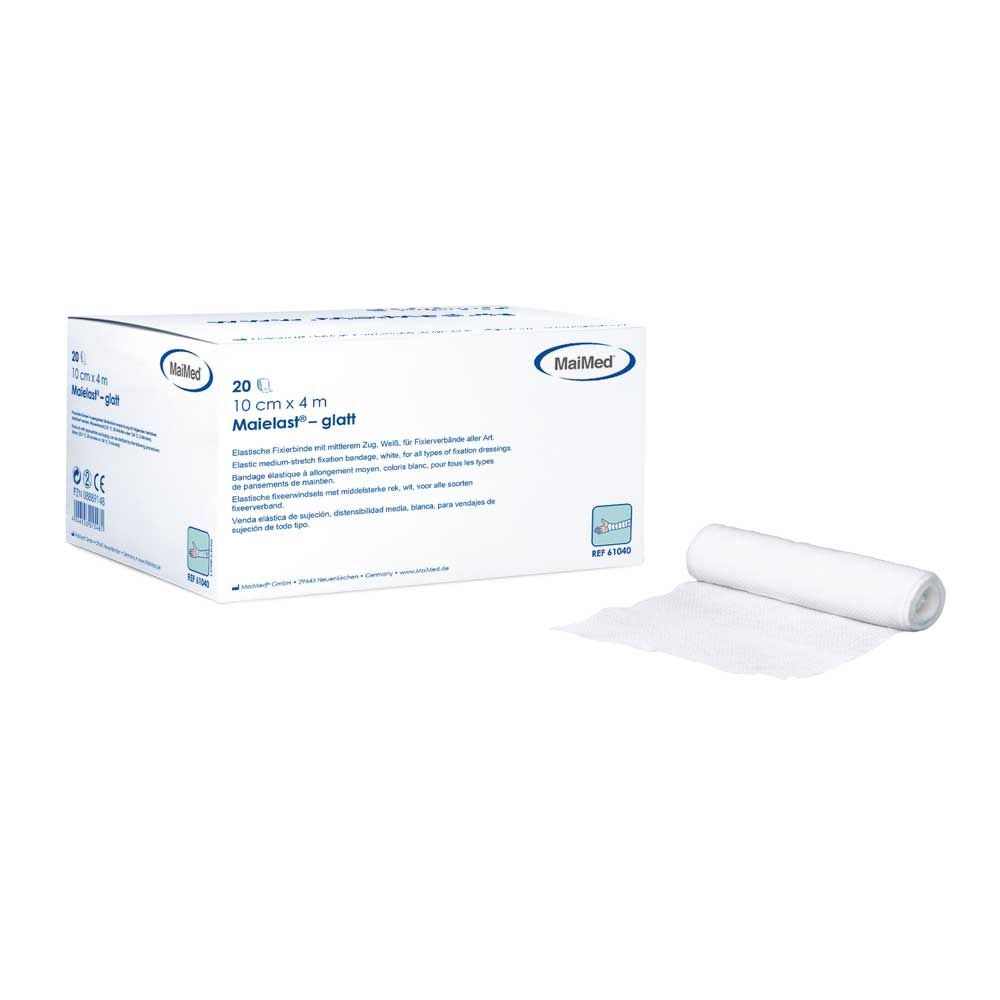 Elastische Fixierbinde MaiMed Maielast®-glatt, sterile Binde, Rolle und Packung