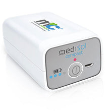 Mobiler Tiefeninhalator medisol compact in Weiß, mit Display, Ein/Aus-Taste und USB-Port