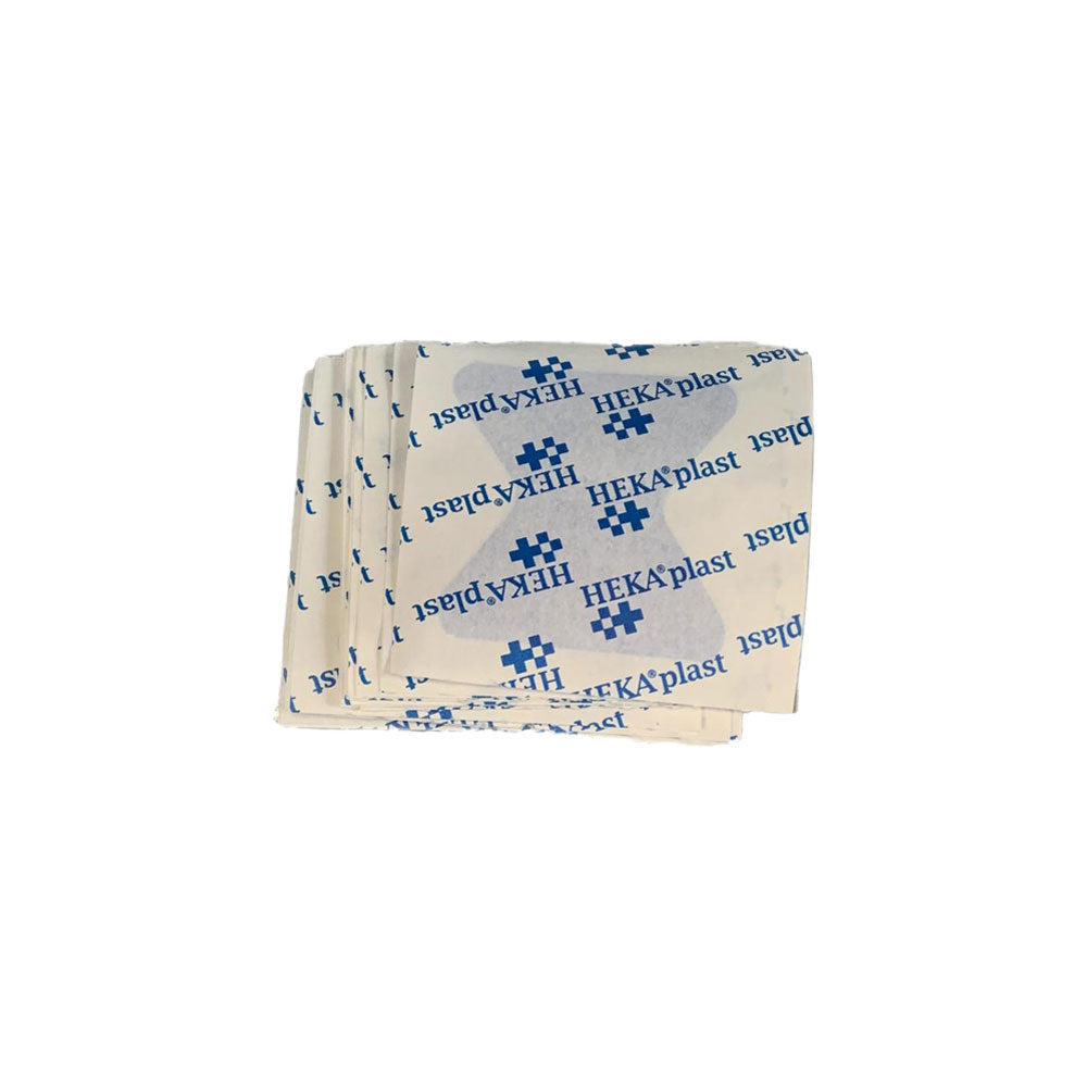 Blaues detektierbares Fingerkuppenpflaster, gefaltet in Umverpackung