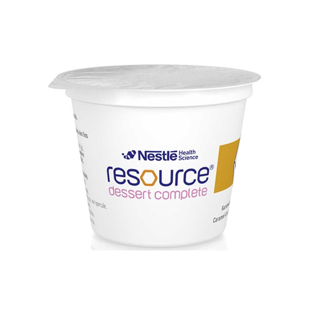 Nestle Resource® Dessert Complete Becher mit gelbem Etikettbereich