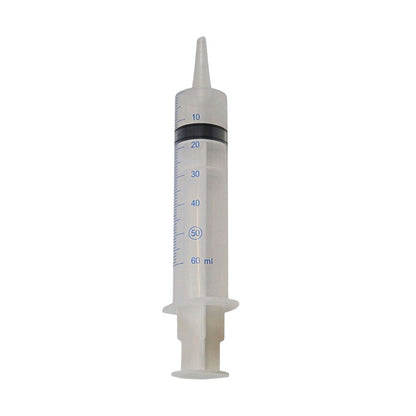 Sterile Wund-/Blasenspritze, vertikaler Blick, Skala bis 60 ml, schräger Ansatz
