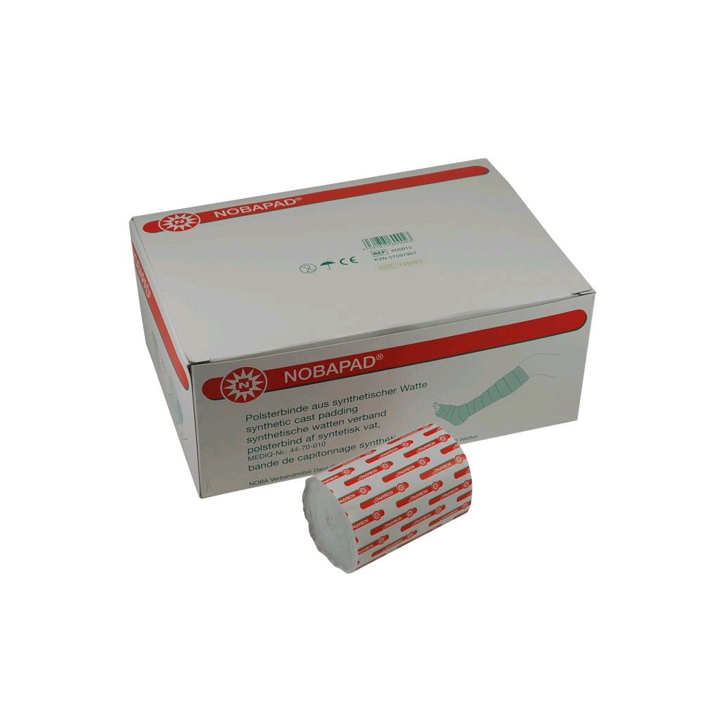 Nobapad Polsterbinde aus synthetischer Watte, weiße Rollenbinde in Kartonverpackung