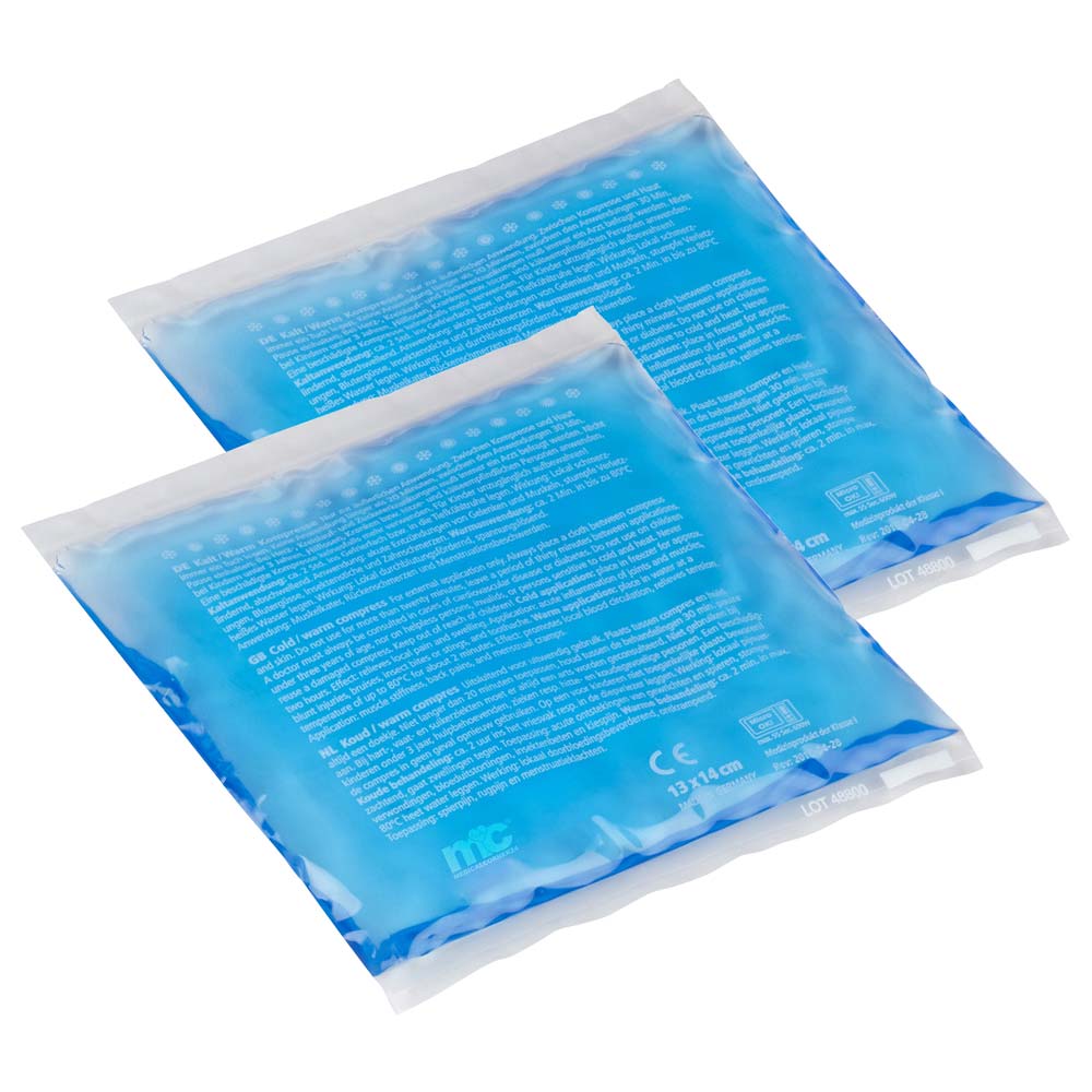 Set aus 2 Kalt-Warm-Gel-Kompressen, blau, mikrowellengeeignet, rechteckig
