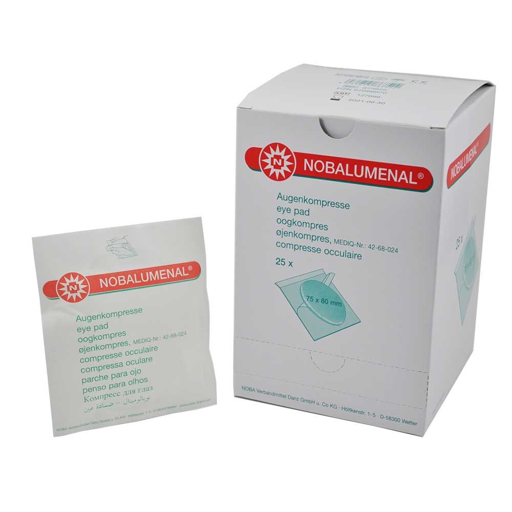 Sterile Augenkompressen (Vlies) im Karton, 75×80 mm, 25 Stück