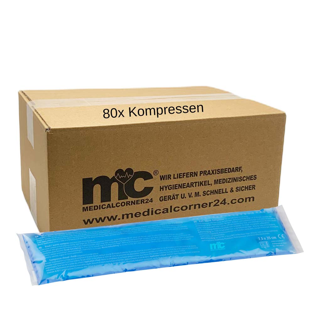 Kalte-Wärme-Gel-Kompressen im Umkarton, 80 Stück, blau verpackt