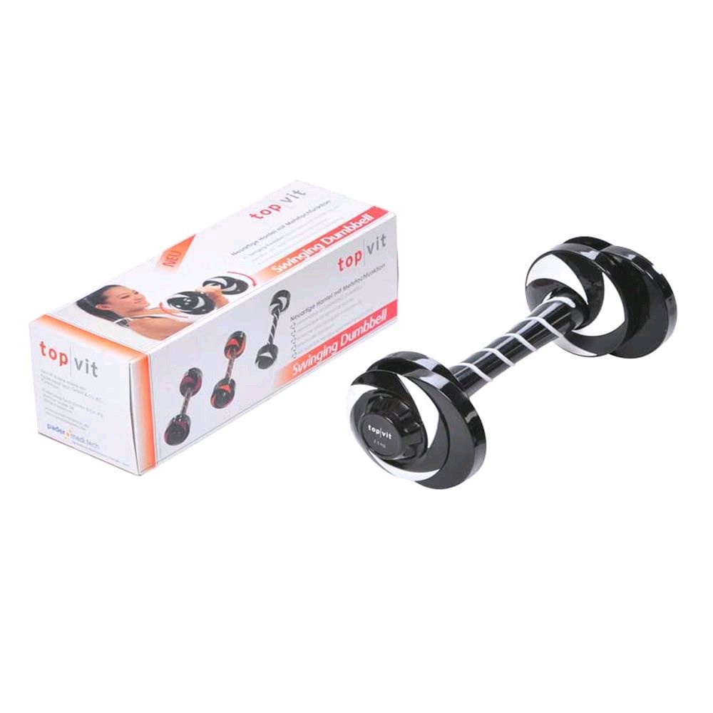 Swinging-Hantel Top vit® mit Gegengewicht, schwarze Scheiben und rote Streifen