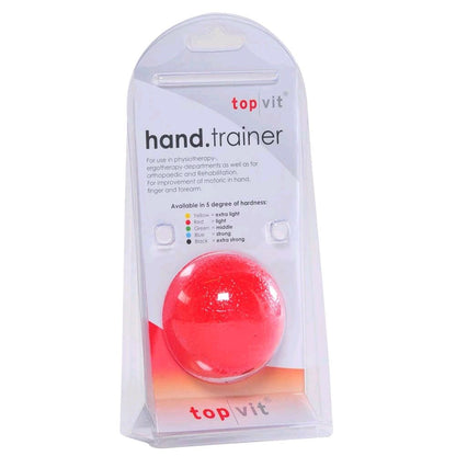 Handtrainer-Kugel in roter Ausführung in Blisterverpackung von top vit®