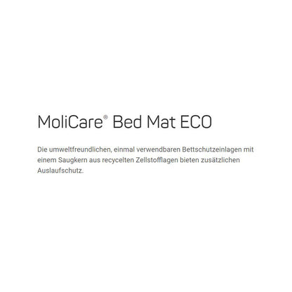 Inkontinenzunterlage Hartmann MoliCare® Bed Mat ECO, Hinweistext zur umweltfreundlichen Nutzung