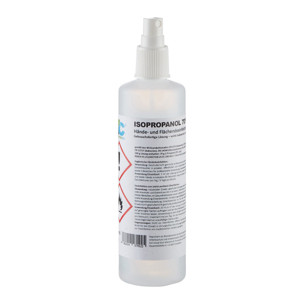 Desinfektionsspray-Flasche mit Sprühkopf, 250 ml Rundflasche