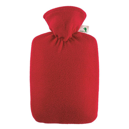 Hugo Frosch Wärmflasche mit rotem Fleecebezug, Schlaufe oben