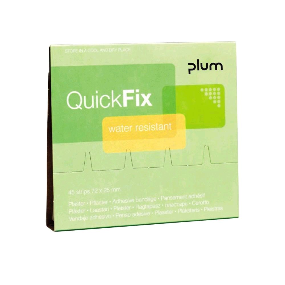 QuickFix Pflasterrefill (plum) Variante „water resistant“ in grüner Kartonverpackung