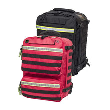 Notfallrucksack ELITE BAGS PARAMED-S EVO 32,5L, schwarz und rot mit Reflexstreifen