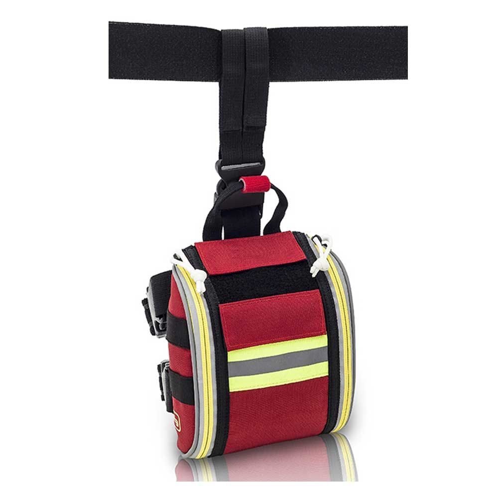 Oberschenkelholster Schwarz/Rot mit Reflektorstreifen und breitem Oberschenkelband