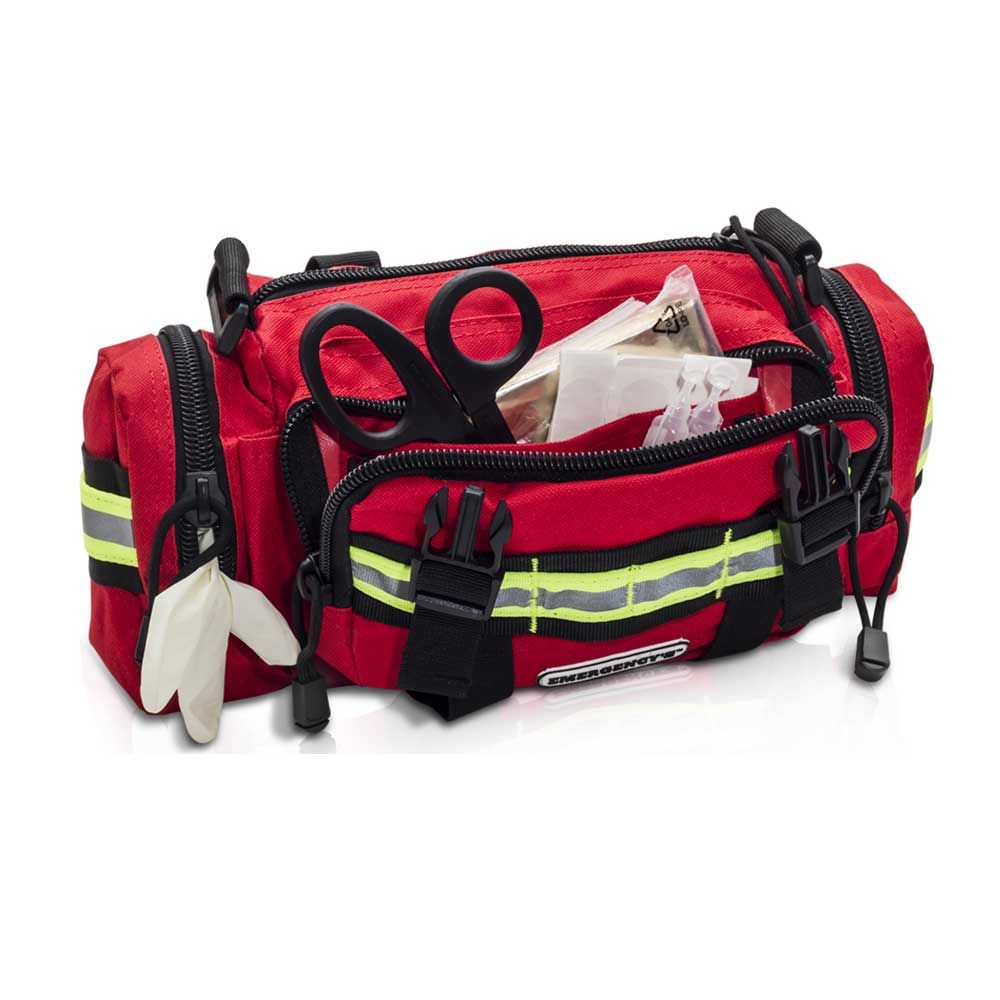 Sanitätertasche HIPSTER in Rot, offene Fächer mit Einsatz und Zubehör