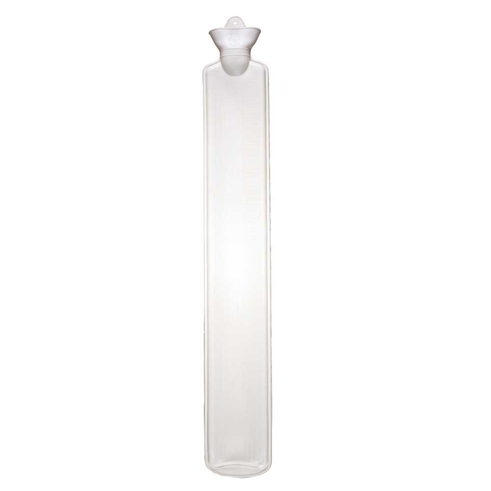 Weiße extra lange Wärmflasche mit Schraubverschluss, ca. 77 cm, 2,5 l, ohne Bezug
