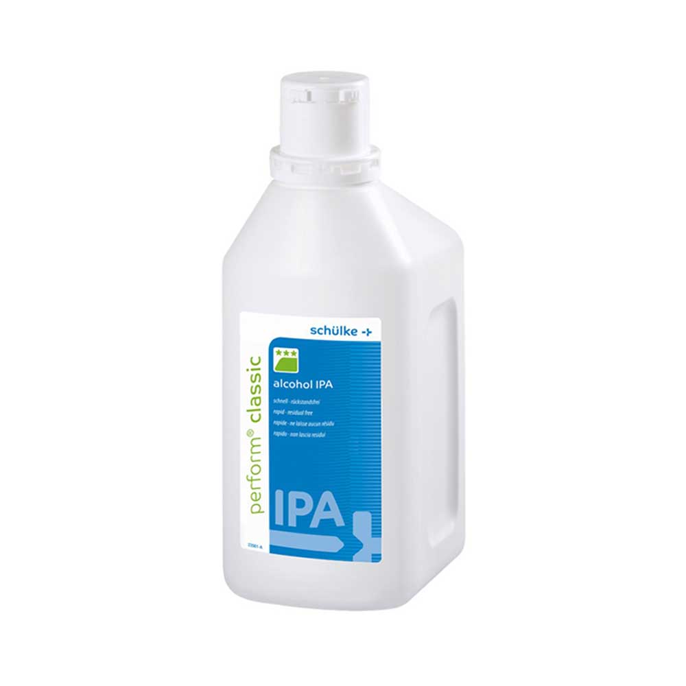 Schülke Desinfektionslösung Perform classic IPA 70% in weißer Flasche mit Verschluss