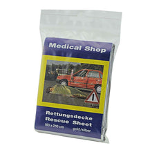 Medizinische Rettungsdecke in gold/silber, 160×210 cm, verpackt