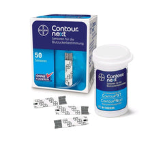 Blutzuckersensoren Bayer CONTOUR® NEXT (50 Stück) mit Streifen und Behälter