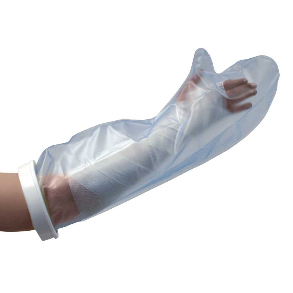 Transparenter Dusch-Ärmel zum Schutz der Arme, latexfrei, mit breiter Manschette