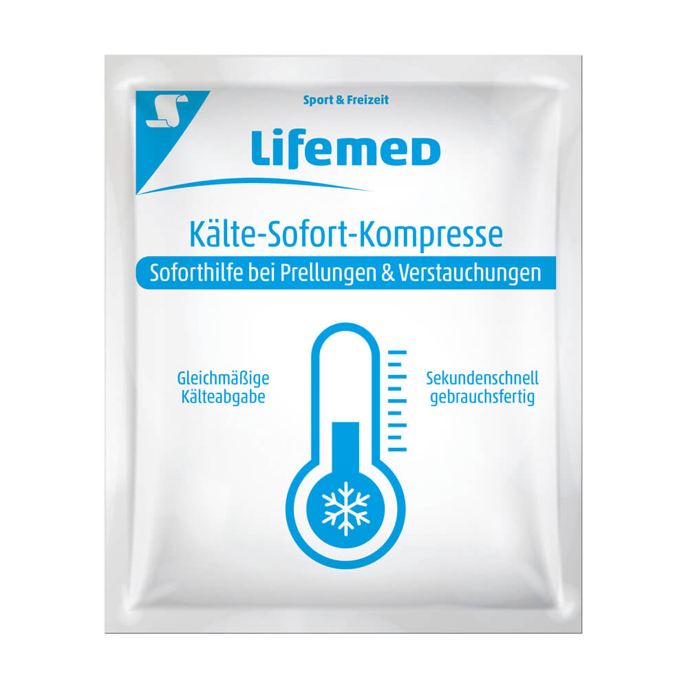 Lifemed® Kälte-Sofort-Kompressen, 13×15 cm Folienbeutel zur Erstkühlung