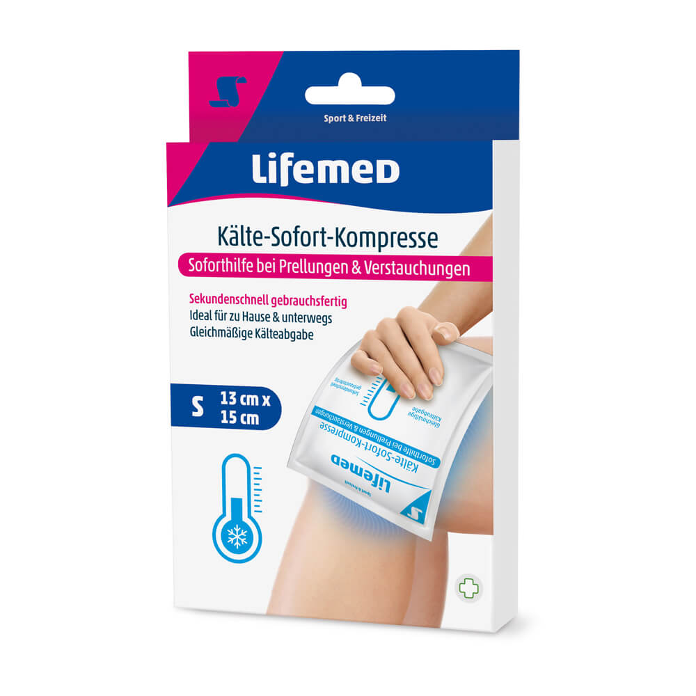 Lifemed® Kälte-Sofort-Kompressen S, 13×15 cm Packung für Prellungen & Verstauchungen