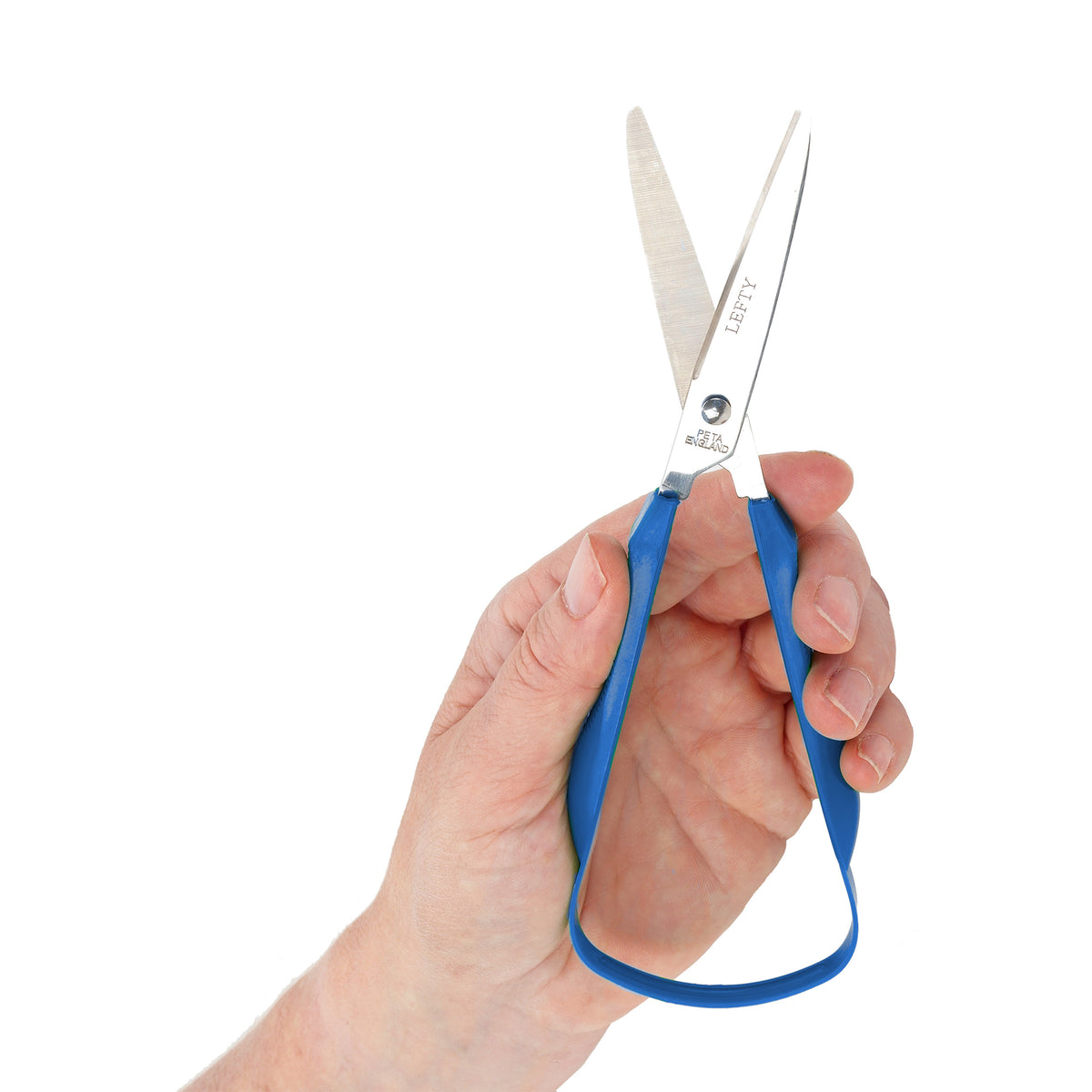 Schere mit EASI-GRIP Griff, blaue Kunststoffgriffe, Klingen gespreizt