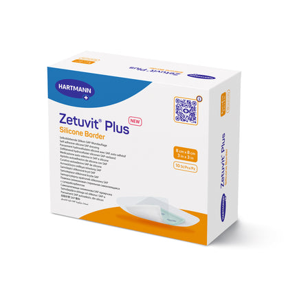 Hartmann Zetuvit® Plus Silikonrand-Verband, 8×8 cm, Packung
