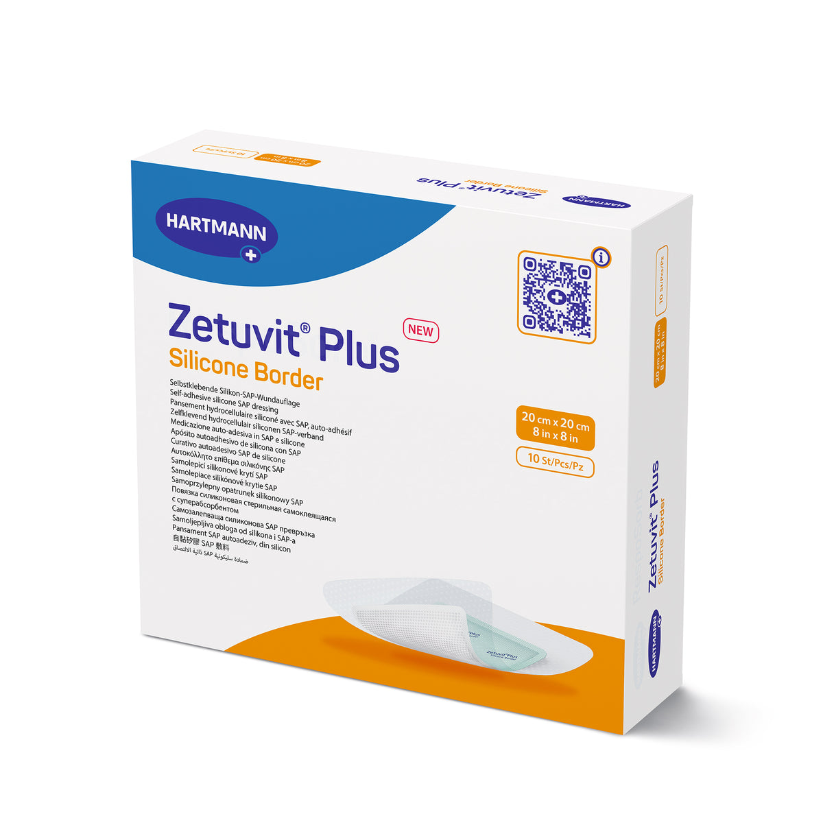 Hartmann Zetuvit® Plus Silikonrand-Verband, 20×20 cm, Packung