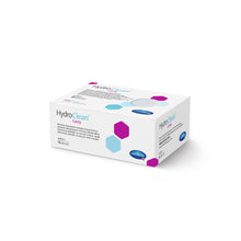 Hartmann HydroClean® Cavity Karton mit lila/blauen Hexagon-Illustrationen, weiß