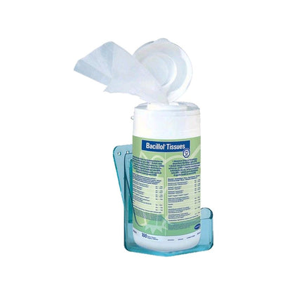 Wandhalter mit Tuchspender Bacillol Tissue und blauer Halterung