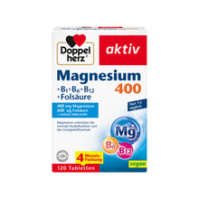 Doppelherz aktiv Magnesium 400 Tablettenpackung, 120 Stück, mit B+Folsäure