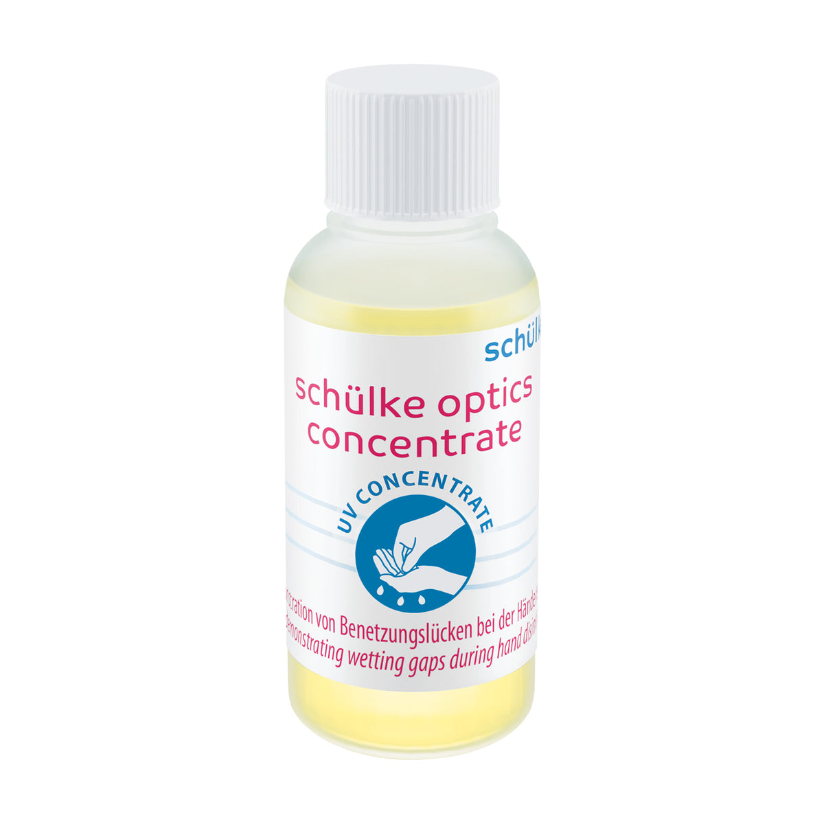 Schülke optics® Konzentrat-Flasche, 10 ml, gelbe Flüssigkeit, Schraubdeckel
