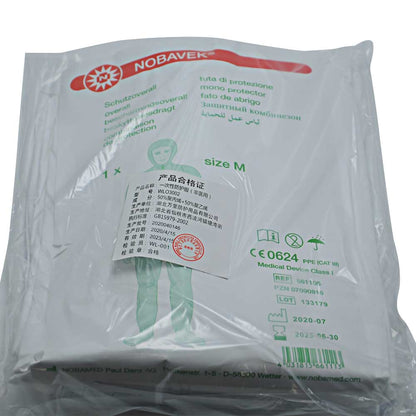 Schutzoverall NOBAVEK® weiß, Größe M, im Folienbeutel verpackt