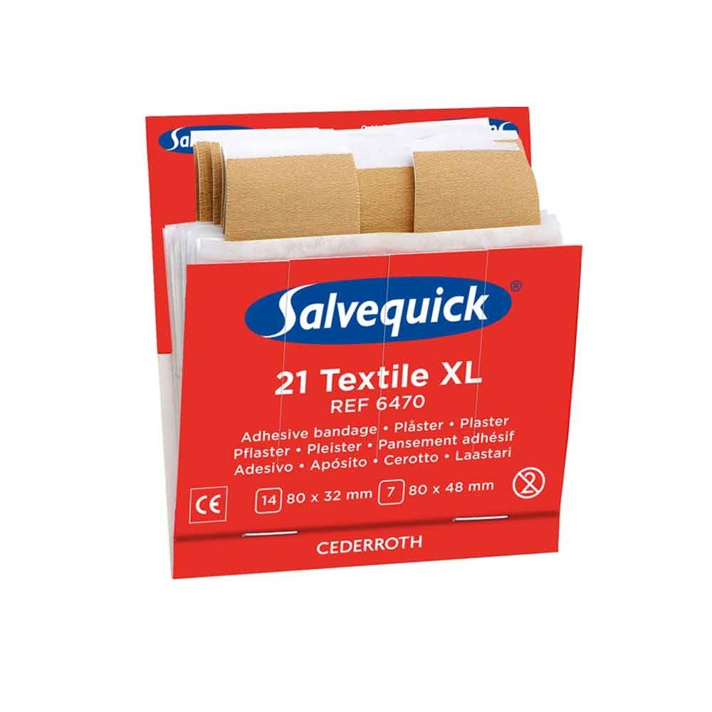Salvequick Cederroth Pflasterstreifen Nachfüllpack Textil XL, 21 Stück
