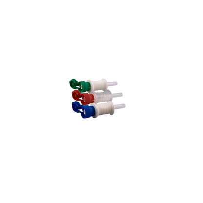 Dispomed Dispo Spike Plus Kanülen mit farbigen Adaptern (grün, rot, blau) und Dorn