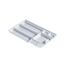 Euronda Einmal-Tray aus Kunststoff, weiß, mit Einsatzfächern und Raster
