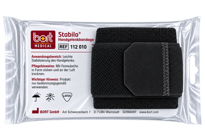 Bort Stabilo Handgelenkbandage, schwarz: gepolsterte Bandage mit Klett