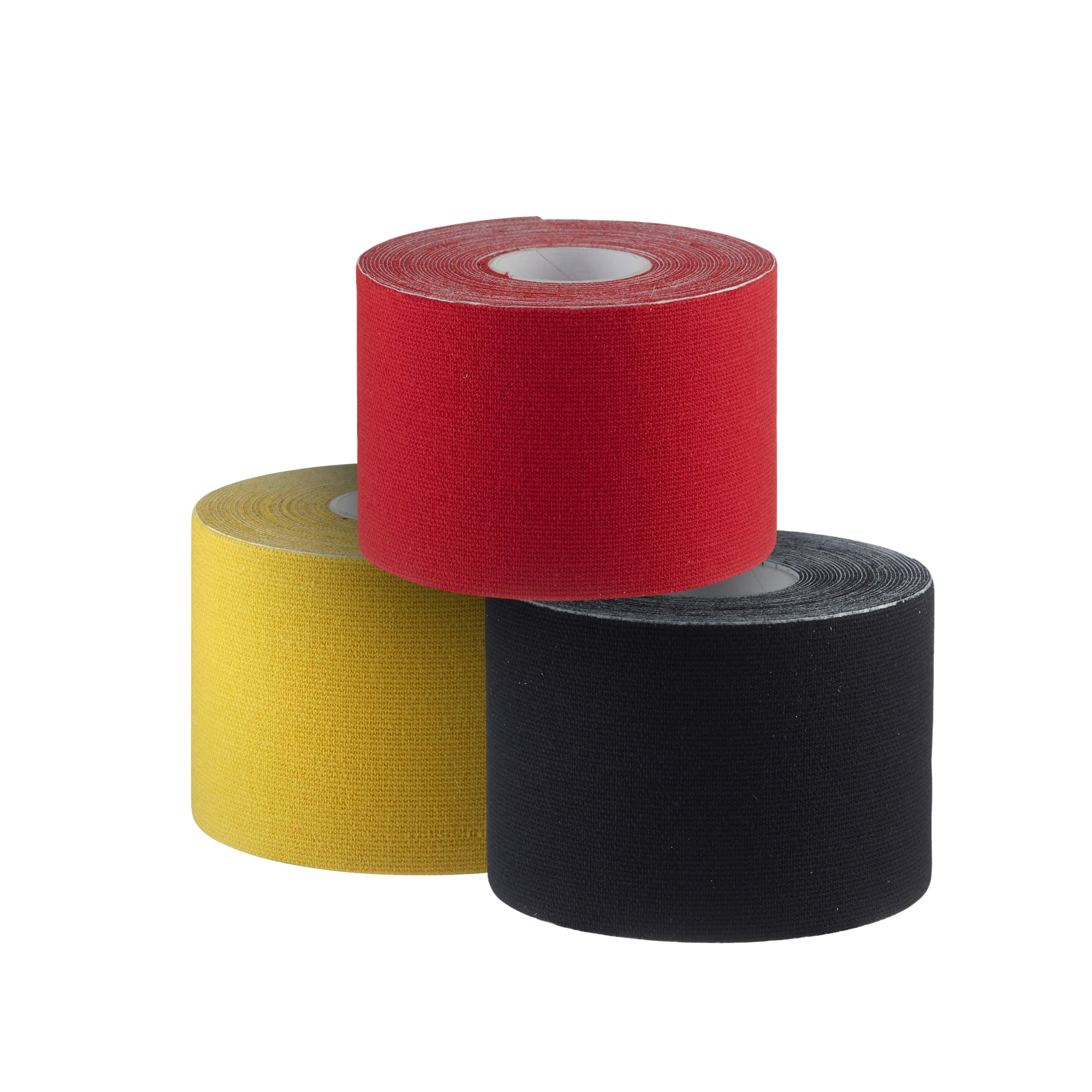 European Football Championship 2024 Kinesiology Tape, 5 cm x 5 m, 3 rolls, black, red, yellow